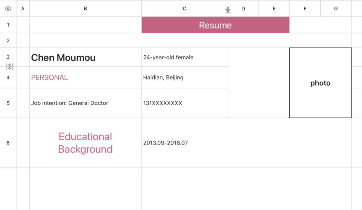 Doctor's job resume